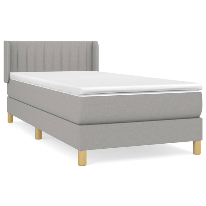Pat continental cu saltea, gri deschis, 80x200 cm, textil - WALTI WALTI