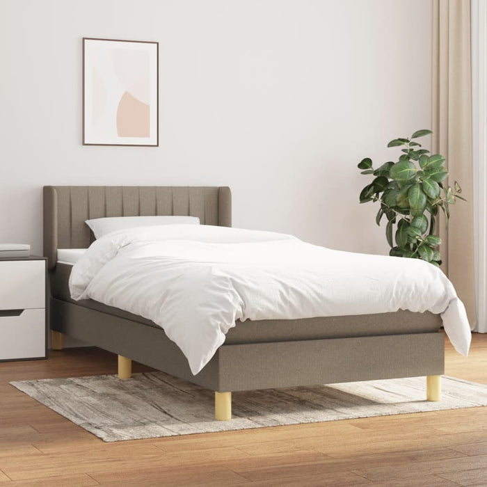 Pat box spring cu saltea, gri taupe, 80x200 cm, textil - WALTI WALTI