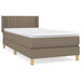 Pat box spring cu saltea, gri taupe, 90x190 cm, textil - WALTI WALTI