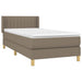 Pat box spring cu saltea, gri taupe, 90x190 cm, textil - WALTI WALTI