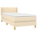 Pat box spring cu saltea, crem, 90x200 cm, textil - WALTI WALTI