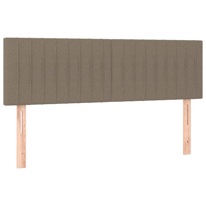 Pat box spring cu saltea, gri taupe, 140x200 cm, textil WALTI