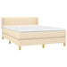 Pat box spring cu saltea, crem, 140x200 cm, textil - WALTI WALTI