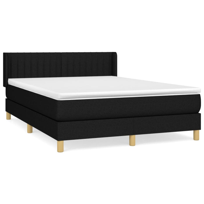 Pat box spring cu saltea, negru, 140x200 cm, textil - WALTI WALTI