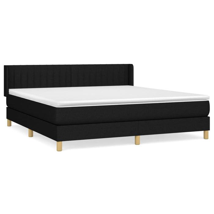 Pat box spring cu saltea, negru, 160x200 cm, textil - WALTI WALTI