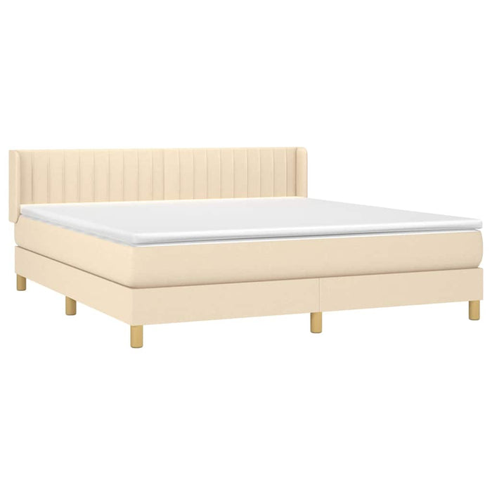 Pat continental cu saltea, crem, 180x200 cm, textil WALTI