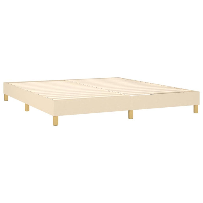 Pat continental cu saltea, crem, 180x200 cm, textil WALTI