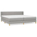 Pat box spring cu saltea, gri deschis, 200x200 cm, textil - WALTI WALTI