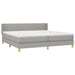 Pat box spring cu saltea, gri deschis, 200x200 cm, textil - WALTI WALTI