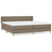 Pat box spring cu saltea, gri taupe, 200x200 cm, textil - WALTI WALTI