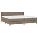 Pat box spring cu saltea, gri taupe, 200x200 cm, textil - WALTI WALTI