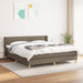Pat box spring cu saltea, gri taupe, 200x200 cm, textil - WALTI WALTI