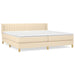 Pat box spring cu saltea, crem, 200x200 cm, textil - WALTI WALTI