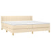 Pat box spring cu saltea, crem, 200x200 cm, textil - WALTI WALTI