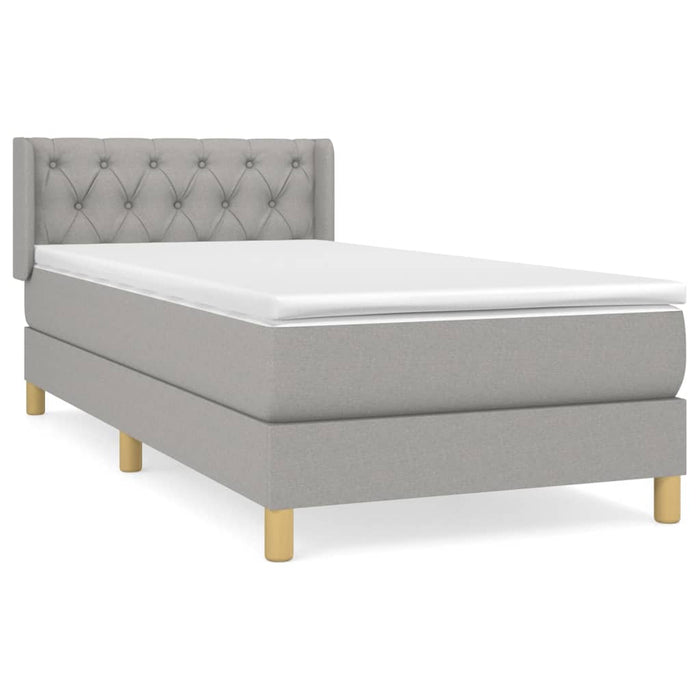 Pat continental cu saltea, gri deschis, 80x200 cm, textil - WALTI WALTI