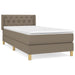Pat box spring cu saltea, gri taupe, 80x200 cm, textil - WALTI WALTI