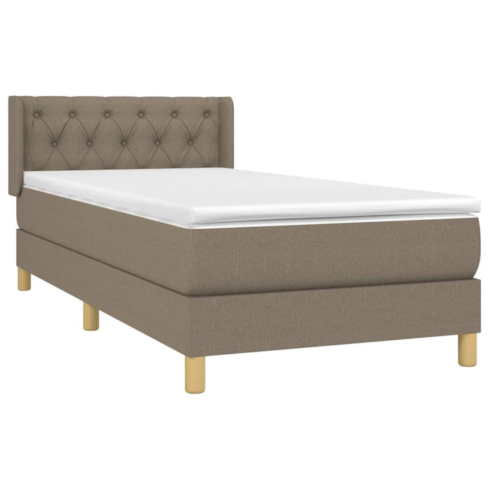Pat box spring cu saltea, gri taupe, 80x200 cm, textil - WALTI WALTI