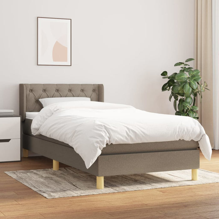 Pat box spring cu saltea, gri taupe, 80x200 cm, textil - WALTI WALTI