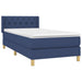 Pat box spring cu saltea, albastru, 80x200 cm, textil - WALTI WALTI