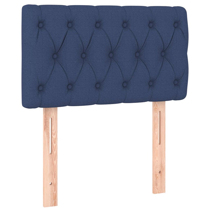 Pat box spring cu saltea, albastru, 80x200 cm, textil - WALTI WALTI