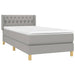 Pat box spring cu saltea, gri deschis, 90x190 cm, textil - WALTI WALTI