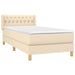 Pat box spring cu saltea, crem, 90x190 cm, textil - WALTI WALTI