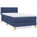 Pat box spring cu saltea, albastru, 90x190 cm, textil - WALTI WALTI