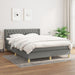 Pat box spring cu saltea, gri închis, 140x190 cm, textil - WALTI WALTI