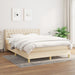 Pat box spring cu saltea, crem, 140x200 cm, textil - WALTI WALTI