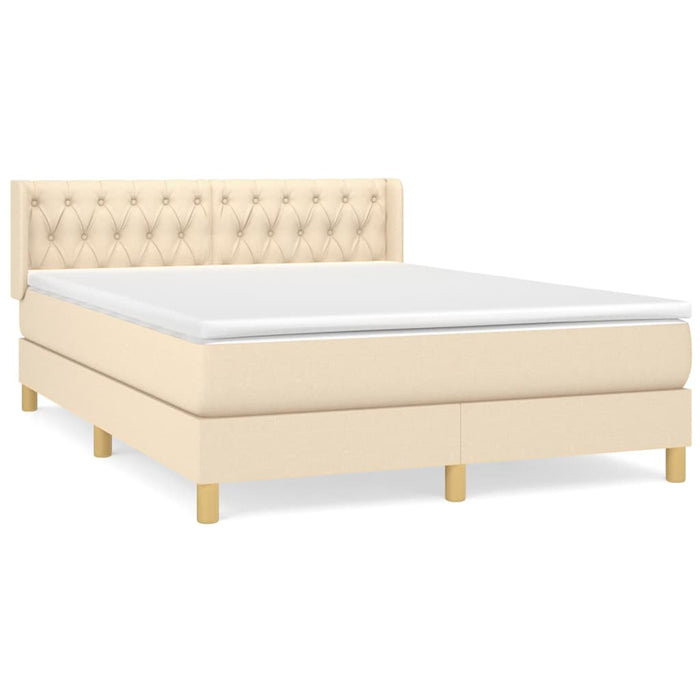 Pat continental cu saltea, crem, 140x200 cm, material textil - WALTI WALTI
