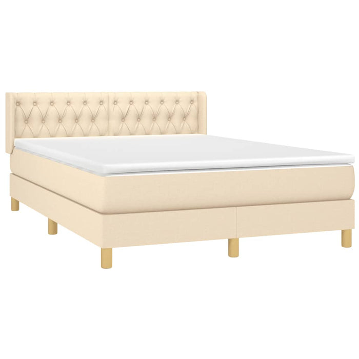 Pat continental cu saltea, crem, 140x200 cm, material textil - WALTI WALTI