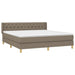 Pat box spring cu saltea, gri taupe, 160x200 cm material textil - WALTI WALTI