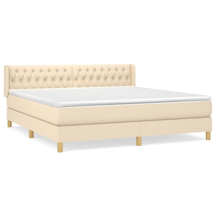 Pat continental cu saltea, crem, 180x200 cm, textil - WALTI WALTI