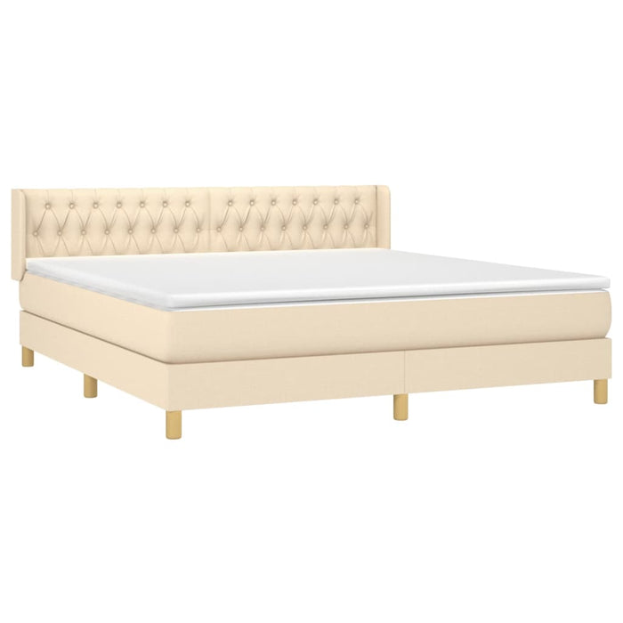 Pat continental cu saltea, crem, 180x200 cm, textil - WALTI WALTI