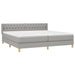 Pat box spring cu saltea, gri deschis, 200x200 cm, textil - WALTI WALTI