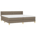 Pat box spring cu saltea, gri taupe, 200x200 cm, textil - WALTI WALTI