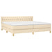 Pat box spring cu saltea, crem, 200x200 cm, textil - WALTI WALTI