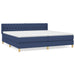 Pat box spring cu saltea, albastru, 200x200 cm, textil - WALTI WALTI