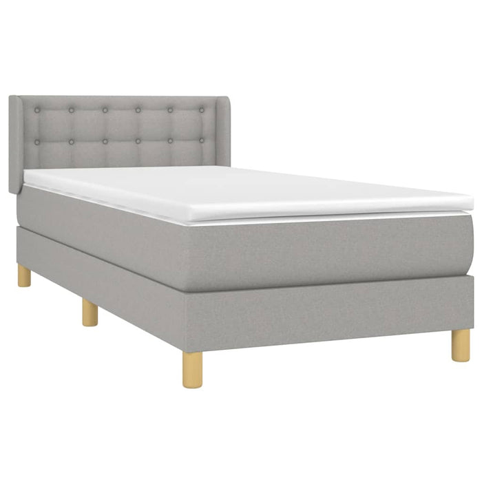 Pat continental cu saltea, gri deschis, 80x200 cm, textil - WALTI WALTI