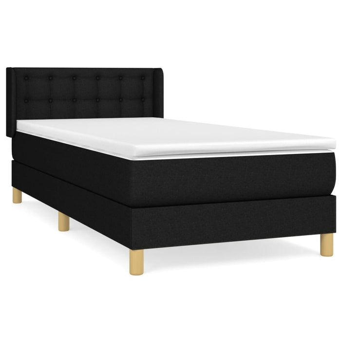 Pat box spring cu saltea, negru, 80x200 cm, textil - WALTI WALTI