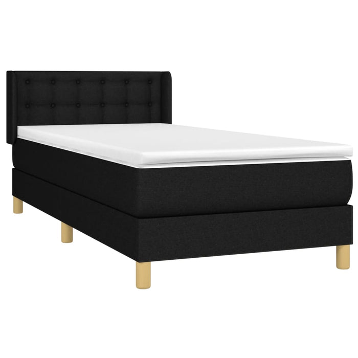 Pat box spring cu saltea, negru, 80x200 cm, textil - WALTI WALTI