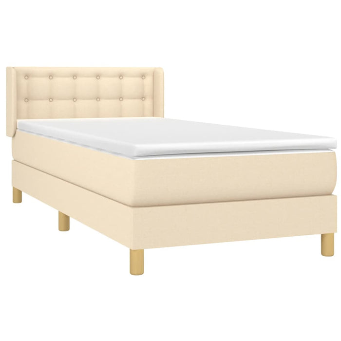 Pat box spring cu saltea, crem, 80x200 cm, textil - WALTI WALTI