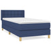 Pat box spring cu saltea, albastru, 80x200 cm, textil - WALTI WALTI