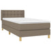 Pat box spring cu saltea, gri taupe, 90x190 cm, textil - WALTI WALTI