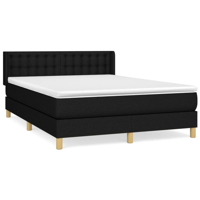 Pat box spring cu saltea, negru, 140x200 cm, textil - WALTI WALTI