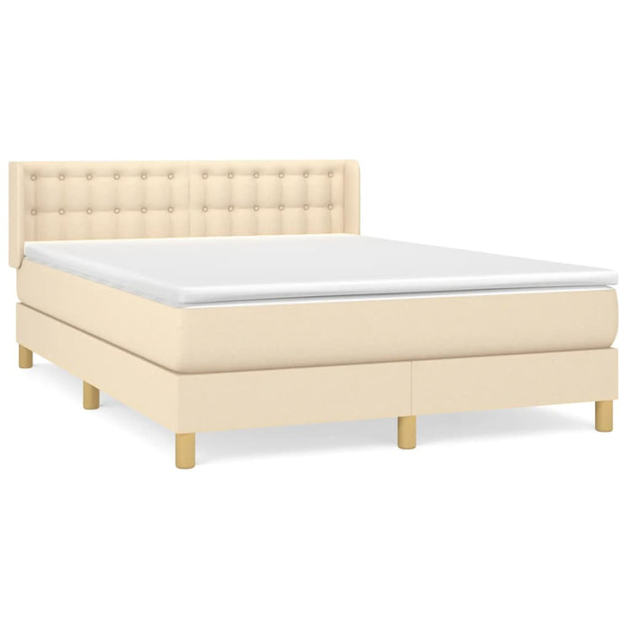 Pat continental cu saltea, crem, 140x200 cm, material textil - WALTI WALTI