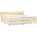 Pat box spring cu saltea, crem, 160x200 cm, material textil - WALTI WALTI