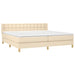 Pat box spring cu saltea, crem, 160x200 cm, material textil - WALTI WALTI
