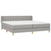 Pat box spring cu saltea, gri deschis, 200x200 cm, textil - WALTI WALTI