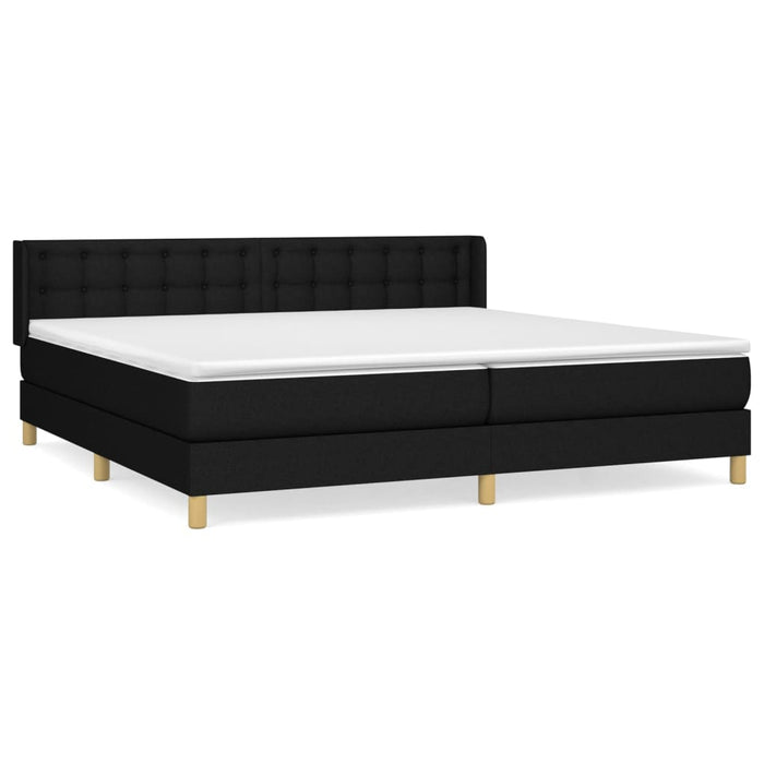 Pat box spring cu saltea, negru, 200x200 cm, textil - WALTI WALTI